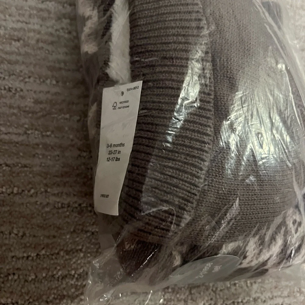 NWT Baby Gap Fair Isle Cozy Cardigan Sweater Set Hat 3-6mo